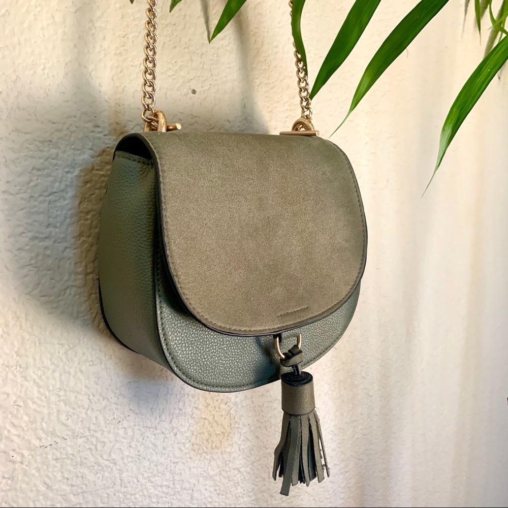 H&M Green Crossbody Bag with Tassel